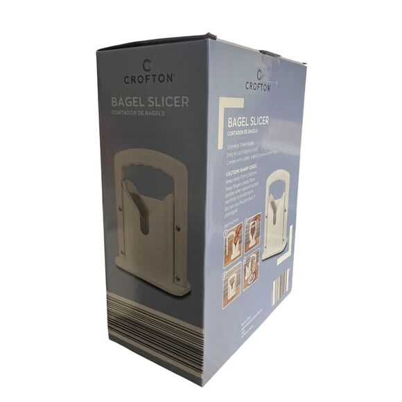 Crofton Bagel Slicer Stainless Steel Blade Cutter Dishwasher Safe Kitchen Tool - Picture 3 of 12